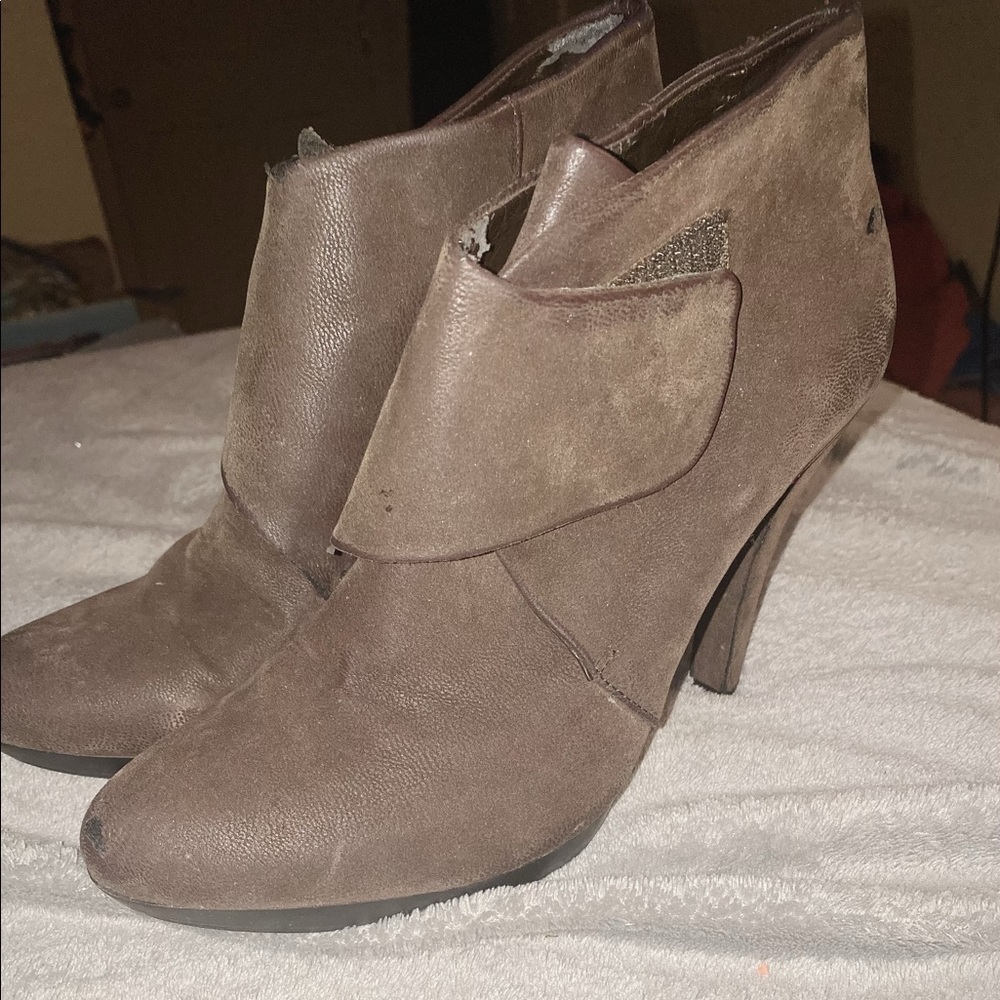 Brown boots ankle cute strapped